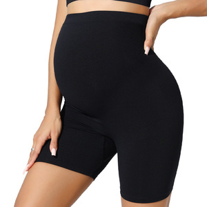 Maternity High Elasticity Seamless Leggings Black Tight-Fitting Pants For Pregnancy Women - Product Image 1