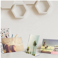 Porte-photos en acrylique transparent, support de table vertical et horizontal pour photomaton, idéal pour la maison, le bureau ou la présentation sur table.