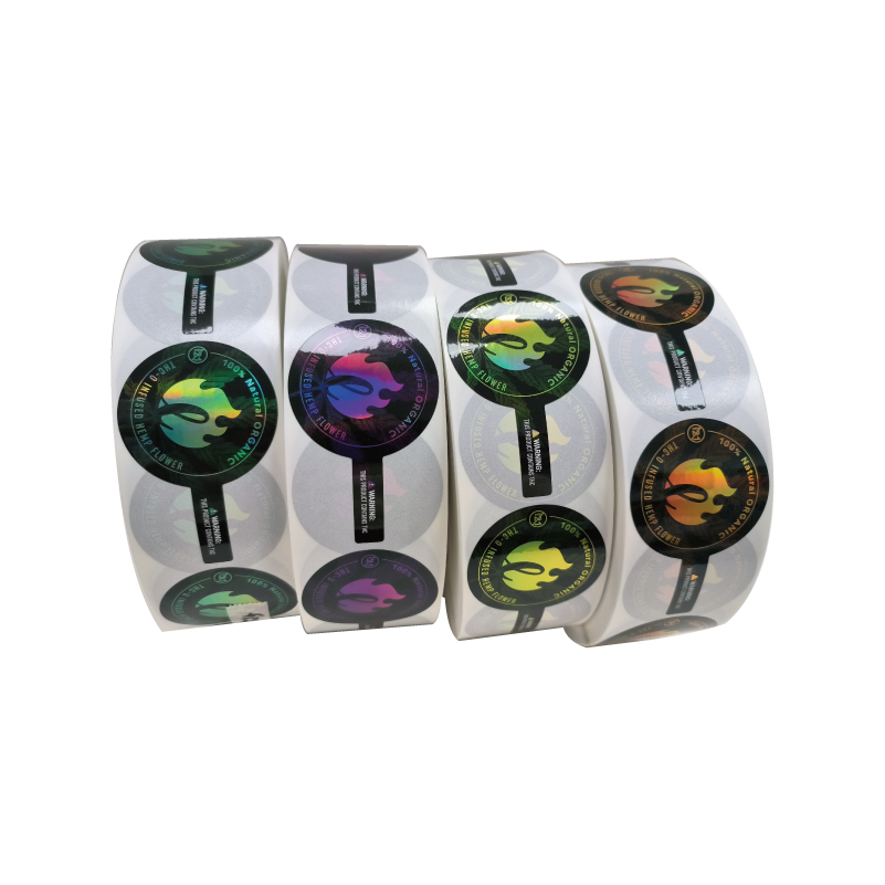 Holographic Glass Bottle Sealing Adhesive Labels Printing Hologram Laser Die Cut Shiny Packaging Stickers