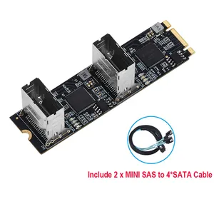Bộ Chuyển Đổi Chìa Khóa 8 Cổng SATA III 6Gbp/S Sang M.2 B + M Băng Thông PCI-e 3.0X2 Bao Gồm 2 Mini SAS Sang 4 Cáp SATA Hỗ Trợ ZFS RAID
