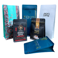 Bolsa de Fondo Plano con Válvula y Cierre Zip, Impresa a Medida, con Ocho Lados Reforzados, Resistente a la Humedad, para Envasar Café, Leche y Gelatina
