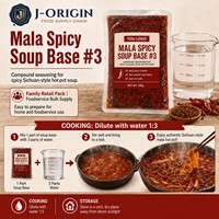 Base de soupe épicée Mala 500g, style Sichuan, assaisonnement pour hotpot de Chongqing, pour restaurants et services de restauration, marque privée OEM, 12 mois, 24