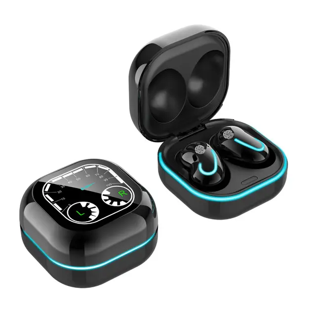 Hochwertiges TWS Mini Doppel-In-Ear-Headset S6 LED-Bildschirm Tragbare drahtlose Stereo-Ohrhörer Touch Control Bluetooth-Ohrhörer