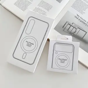 Emballage de logo personnalisé coque de téléphone ultra-mince en tpu pc cristalline pour Samsung Galaxy Z Flip 3 Z Fold 4 coque de téléphone magnétique