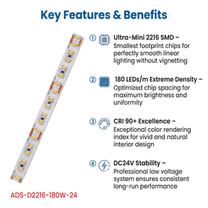 DC12V 5mm Thin LED <b>Tape</b> Flexible led strip light 180LED 2216 Strip Light in Warm <b>White</b> Red Blue Green Colors Smart Strip Lights - Product Image 1