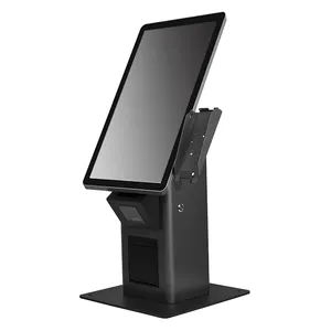 Máy tính để bàn thường vụ 21.5 inch điện dung màn hình thiết bị đầu cuối POS tự thanh toán kiosk với máy in mã QR máy quét