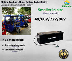 แบตเตอรี่ลิเธียมไอออน 51.2V 48V 60V 72V 60Ah 80Ah คุณภาพสูงสำหรับสกู๊ตเตอร์ ขายดี - Product Image 2