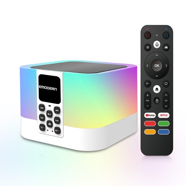 Hot Selling 3 in 1 Tv Box with Speaker with Atmosphere Lights Z1 MIX with 4K 2GB 16GB Android 15.0 BT5.2 Dual WiFi Voice Control