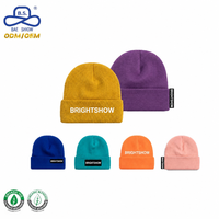 Personnalisation OEM ODM, logo privé, bonnets en tricot jacquard chauds et décontractés avec revers pour un usage décontracté en hiver