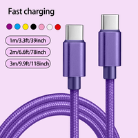 Cable de Carga Rápida USB C a USB C de 60W al por Mayor, con Cubierta de Nailon Trenzado para iPhone 16, 16 Pro Max, 15, 15 Pro, Cable de Datos Tipo C
