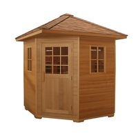 Sauna extérieur moderne en acrylique à infrarouge lointain avec douche intégrée, vapeur sèche et bienfaits pour la santé, et panneau de commande informatisé