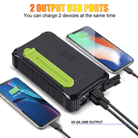 Alecter Solar Ultra Portable ABS 10000mAh Power Bank 1.5W Manivelle 1.2W Panneau Solaire Lampe LED 100LM Utilisation d'Urgence Extérieure
