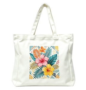 Reusable <b>Canvas</b> Tote <b>Handbag</b> UV Digital Colorful Print Custom Pattern Eco Friendly Shopping Bag for Ladies Daily Use Promotion - Product Image 1