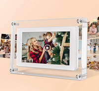 AMABOO Bingkai Foto Digital LCD Layar Penuh HD 5 Inci dengan Pemutaran Video MP3 Rotasi Otomatis Remote Kontrol IR (Akrilik)
