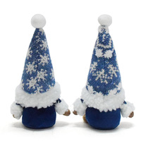 Nouveaux ornements de Noël-Petites figurines naines en bleu, poupée sans visage, flocon de neige Rudolph Goblin Articles de décoration de Noël