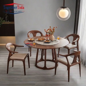 Chaise en bois massif durable avec dossier stable, couleur bois naturel, structure en bois de caoutchouc, noyer noir, chaise à bec de canard - Product Image 3
