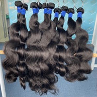 DiLuxe Hair – Lots de Cheveux Humains Vierges Birmans Non-Remy, Plus Épais, Cuticules Alignées, Double Trame Faite à la Machine, Sans Produits Chimiques, Naturels
