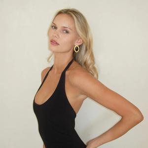 Vintage su geçirmez paslanmaz çelik moda takı küpe düzensiz 18k PVD altın kaplama kadınlar için büyük küpe - Product Image 4