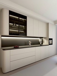 Mobile buffet moderno di lusso su misura per cucina, sala da pranzo e <span class=keywords><strong>soggiorno</strong></span>, in legno bianco - Product Image 1
