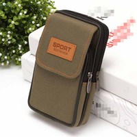 Tas Selempang Olahraga Kanvas Grosir Pria Tas Outdoor Tas Pinggang Ponsel Dompet Outdoor Dompet Koin Tas Selempang Mini untuk Pria