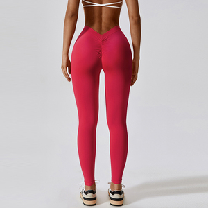 Gym Peach Leggings de yoga avec lifting des fesses Pantalon de survêtement à dos en V profond Pantalon de course Pantalon de course Vêtements pour femmes Leggings pour femmes - Product Image 5