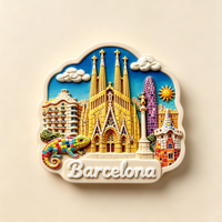 3D Harz Barcelona Wahrzeichen Kühlschrankmagnet Spanien Reise Touristen Geschenk Kühlschrank Souvenir Heimdekoration