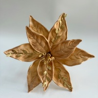 Poinsettia en polyester synthétique 2026 pour couronnes, ornement d'intérieur, taille personnalisée, décoration murale, décorations de Noël pour la maison et centres commerciaux