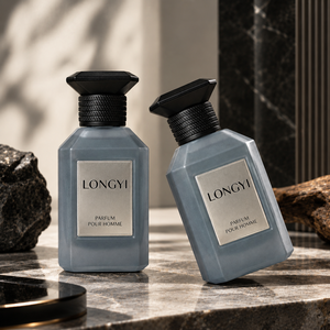 Muestra de Perfume para <span class=keywords><strong>Hombre</strong></span>, Botella Cuadrada de Vidrio, Tapa Azul, Gris o Negra, Personalizable con Etiqueta Privada, OEM, al por Mayor - Product Image 1