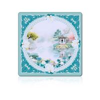 Tapis de Mahjong Anti-Choc Direct Usine, Antidérapant, Motif Drapeau Américain & Porcelaine Bleue, Coussin de Table Silencieux pour Tuiles, En Stock
