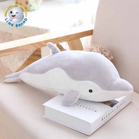 Schattig superzacht aanpasbaar kleurenrijk dierenvormig kussen gevuld met PP katoen roze dolfijn babybed hangend grijs pluche LinkBrand