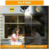 100 LED lumière solaire PIR capteur de mouvement lampe solaire extérieure IP65 étanche applique murale solaire lumière du soleil alimenté jardin réverbère