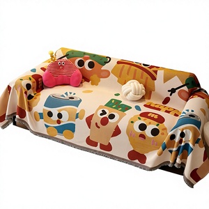 Housse de canapé mignonne, motif <span class=keywords><strong>Happy</strong></span> Snacks, personnages de dessins animés, anti-griffures pour chats, universelle toutes saisons, couverture de canapé - Product Image 1