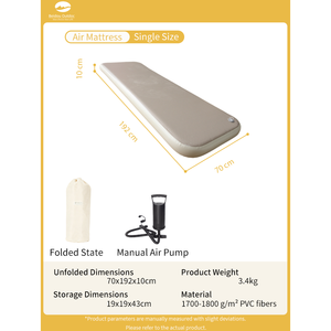 Materassino da Campeggio Gonfiabile Drop Stitch, Materasso ad Aria con Supporto Rigido 7 PSI, Gonfiaggio Rapido, Letto Portatile <span class=keywords><strong>per</strong></span> Tenda e Auto - Product Image 4