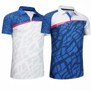 Nieuwe Badminton Shirts Polo Vrouwen Mannen Tennis Jerseys Sport Tafeltennis Spel Shirts Golf Elastische Kleding Ademend Overhemd