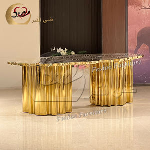 Muebles para Bodas, Mesa de Comedor de Acero Inoxidable, Mesa Dorada para Eventos y Banquetes de Hotel - Product Image 5