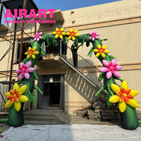 Arc de fleur gonflable personnalisé de 5.7m de haut, parfait pour les décorations de vacances en plein air