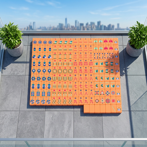 Tuiles de Mahjong américaines de luxe Barney Orange, 160 pièces, en acrylique solide, norme NMJL, en stock, emballage en cellophane avec logo personnalisé - Product Image 1
