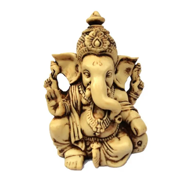 Polyresin/Hars Lord Ganesh / Ganesha Standbeeld Gebeeldhouwd In Detail Met Antieke Afwerking Ganesh Idol Voor Auto/home Decor