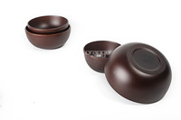 Ensemble de bols en bois poli écologiques et créatifs, 4 pièces, bols à riz et à soupe, vente en gros, logo personnalisable pour cadeaux d'entreprise