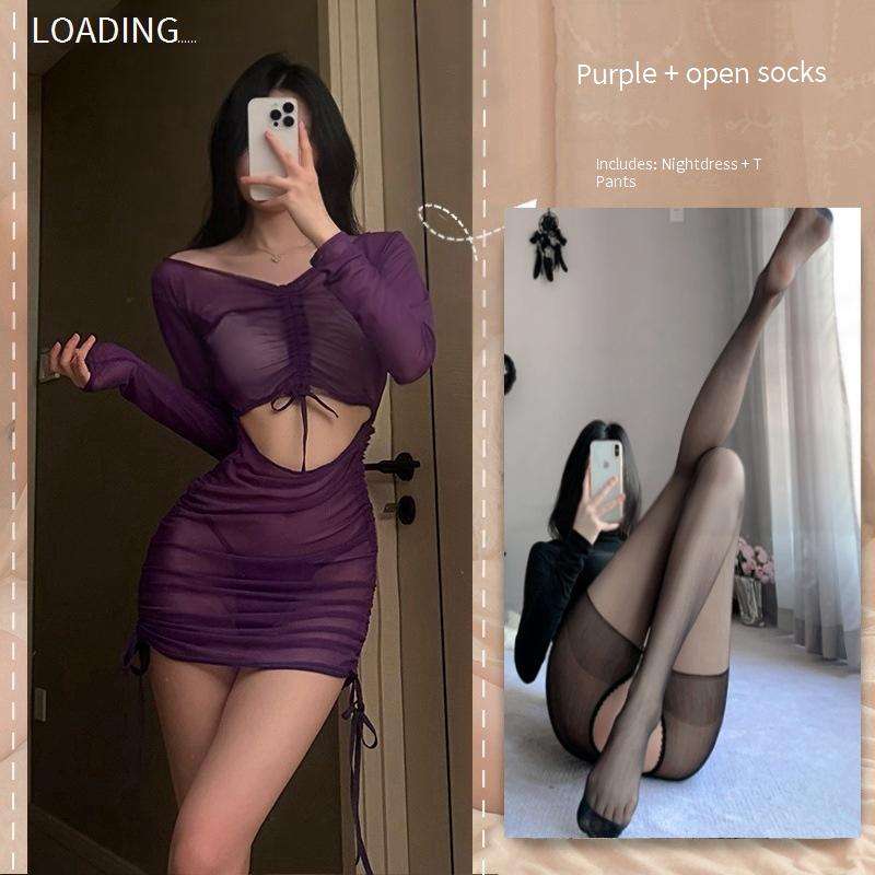 Purple + black socks