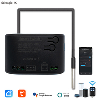 Commutateur Tuya avec capteur de température 1 canal Module Wifi Thermostat intelligent surveillance des données Compatible Alexa Google Home