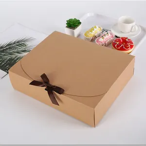 Nicro — boîte Portable pour fête de mariage, coffret cadeau artisanal en cuir de vache blanc et en carton, boîte avec nœud