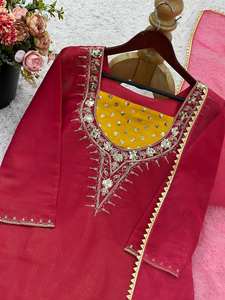 งานปักผ้าฝ้ายคุณภาพพรีเมียม ดีไซน์ทันสมัย สวมใส่สบาย พร้อมสวมใส่ สำหรับผู้หญิงอินเดียและปากีสถาน เหมาะกับทุกฤดูกาล - Product Image 3