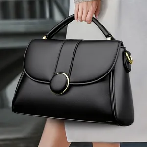 Sac à bandoulière professionnel pour femme en cuir PU avec rabat, sangle amovible et poignée supérieure, fourre-tout résistant à l'eau pour le travail et les voyages - Product Image 4