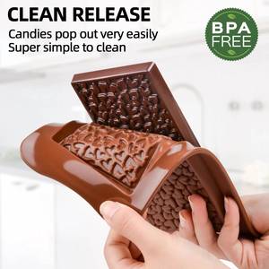 Molde de Silicona para Barras de Chocolate en Forma de Corazón y Diamante, Antiadherente, Libre de BPA, con Certificación LFGB, de la Fábrica MUYULINS - Product Image 6