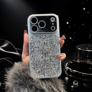 เคสโทรศัพท์แบบมีกลิตเตอร์ วัสดุ PC หรูหรา ป้องกันแรงกระแทก พร้อมสายคล้อง สำหรับ iPhone - Product Image 1