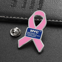Concevez votre événement Sensibilisation au cancer du sein Épinglettes Hope Ruban Forme Rose Broche Cancer du cerveau Épingles en émail dur