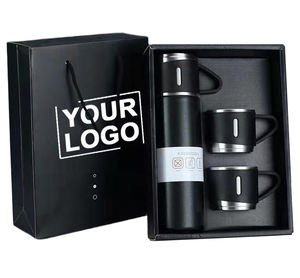 Custom LOGO 304 Stainless Steel <b>Thermos</b> Water Bottle Tumbler Vacuum <b>Cup</b> <b>Flask</b> Set Straight <b>Cup</b> with 3 Lid - Product Image 1