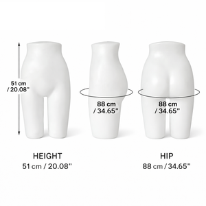 Maniquí de Medio Cuerpo para Mujer, Soporte de Exhibición de Plástico Blanco para Panties, Lencería y Shorts - Product Image 1