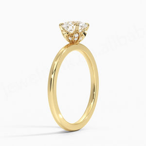 แหวนแต่งงานงานหมั้นประดับเพชรวงแหวนชุบโรเดียมทรงรีสีทอง10K สำหรับงานปาร์ตี้ได้รับการรับรอง - Product Image 3